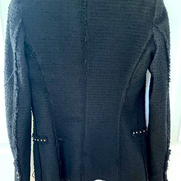 Zara Boucle Tweed Structured Jacket with Studs, XS - Picture 8 of 11